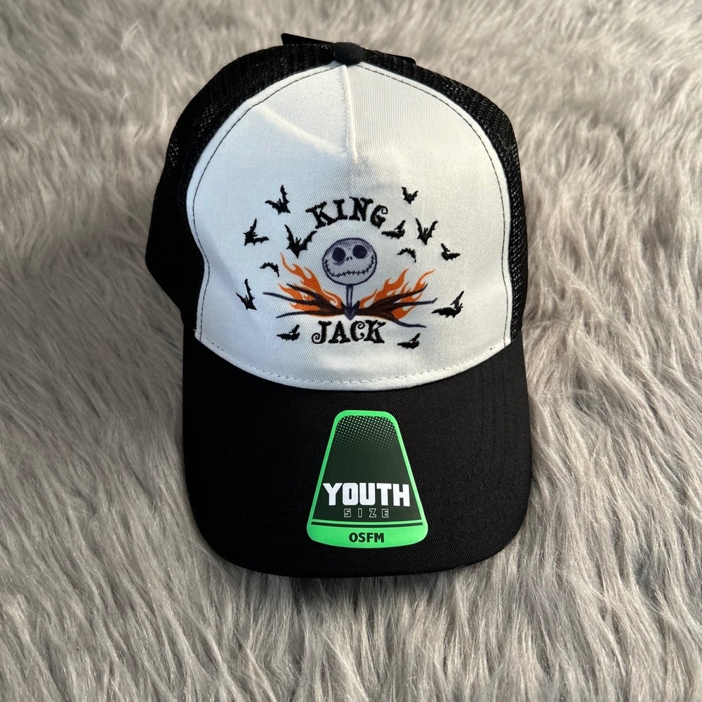Disney The Nightmare Before Christmas King Jack Baseball Hat Youth Black Cap